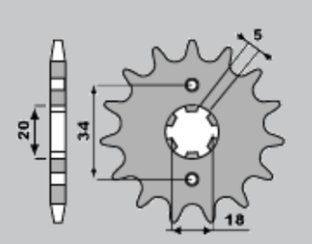 PBR řetězové kolo přední 264 16 18NC KYMCO 125/ YAMAHA 125 (řetěz 428) (MADE IN ITALY)
